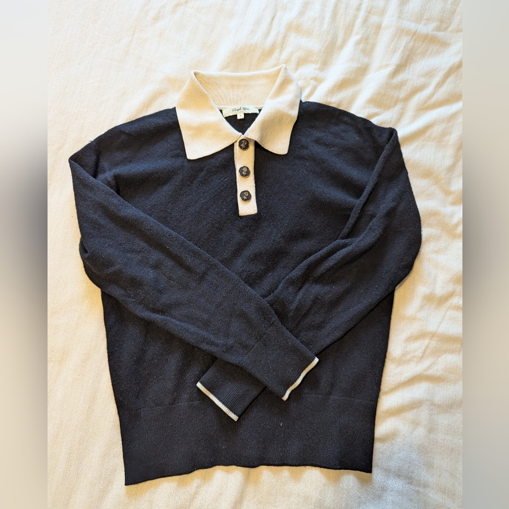 black wool collared sweater size small by Simply Retro